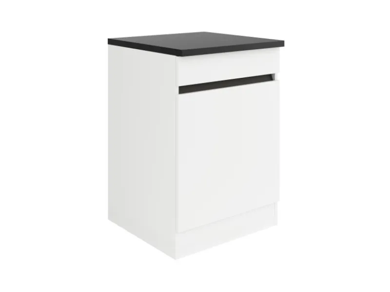 Optifit Küchen-Spülenunterschrank 60 x 88 x 60 cm Luca932 Weiß Anthrazit< Küchenschränke