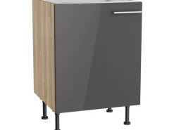Best Optifit Küchen-Spülenunterschrank Jonte984 60x87x58,4cm Anthra.-WildEiche