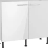 Optifit Küchenschränke<Küchen-Spülenunterschrank Rurik986 100 cm x 87 cm x 58,4 cm Weiß