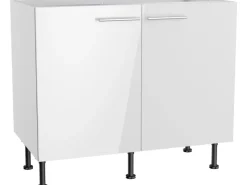 Optifit Küchenschränke<Küchen-Spülenunterschrank Rurik986 100 cm x 87 cm x 58,4 cm Weiß