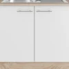 Optifit Küchen-Spülenunterschrank Dakar286 100 cm Weiß Seidenglanz< Küchenschränke