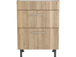 Outlet Optifit Küchen-Unterschrank für Kochfeld Erik290 60 x 87 x 58,4 cm Wildeiche