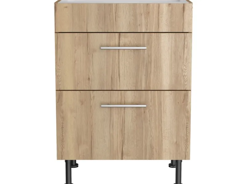 Outlet Optifit Küchen-Unterschrank für Kochfeld Erik290 60 x 87 x 58,4 cm Wildeiche