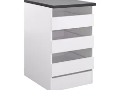Optifit Einbauküchen<Küchen-Unterschrankregal Salo214 50 cm x 84,8 cm x 60 cm Weiß