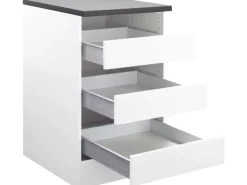 Optifit Einbauküchen<Küchen-Unterschrankregal Salo214 50 cm x 84,8 cm x 60 cm Weiß