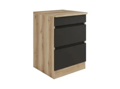 Optifit Küchen-Unterschrank f. Kochfeld 60x88x60cm Noah420 Anthra. WildEiche NB< Kochfelder|Küchenschränke