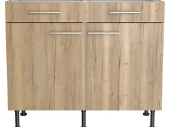 Optifit Küchenschränke<Küchen-Unterschrank Erik290 100 cm x 87 cm x 58,4 cm Wildeiche