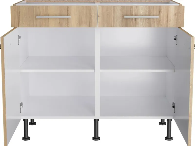 Optifit Küchenschränke<Küchen-Unterschrank Erik290 100 cm x 87 cm x 58,4 cm Wildeiche