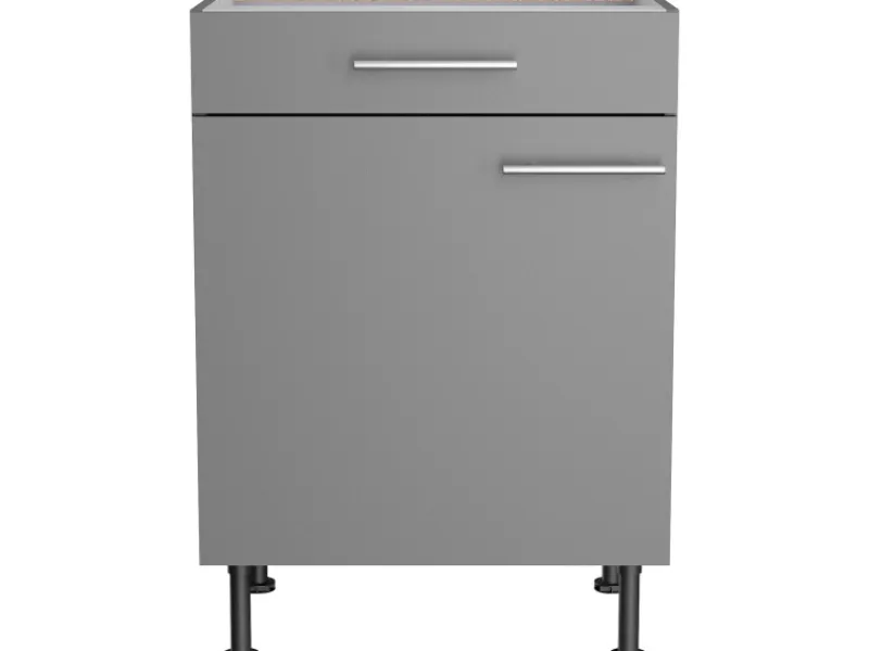 Optifit Küchen-Unterschrank Mats825 60 cm x 87 cm x 58,4 cm Basaltgrau< Küchenschränke