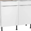 Optifit Küchenschränke<Küchen-Unterschrank Arvid986 100 cm x 87 cm x 58,4 cm Weiß