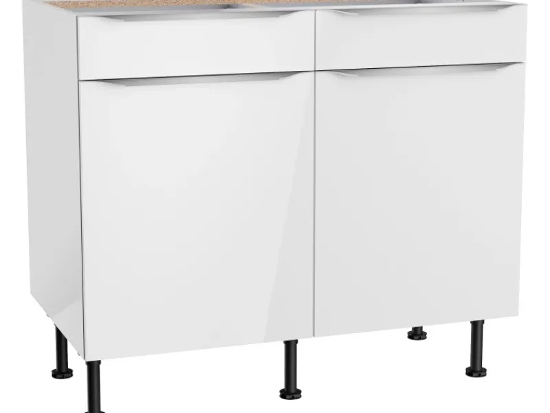 Optifit Küchenschränke<Küchen-Unterschrank Arvid986 100 cm x 87 cm x 58,4 cm Weiß