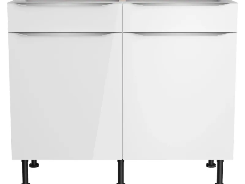 Optifit Küchenschränke<Küchen-Unterschrank Arvid986 100 cm x 87 cm x 58,4 cm Weiß