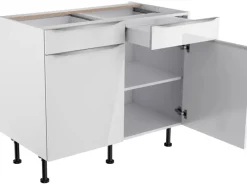 Optifit Küchenschränke<Küchen-Unterschrank Arvid986 100 cm x 87 cm x 58,4 cm Weiß