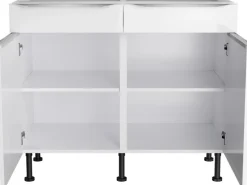 Optifit Küchenschränke<Küchen-Unterschrank Arvid986 100 cm x 87 cm x 58,4 cm Weiß