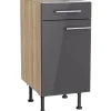 Hot Optifit Küchen-Unterschrank Jonte984 40 cm x 87 cm x 58,4 cm Anthrazit-Wildeiche