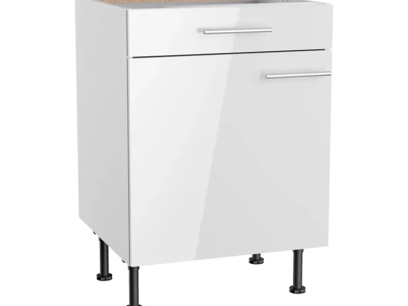 Optifit Küchenschränke<Küchen-Unterschrank Rurik986 60 cm x 87 cm x 58,4 cm Weiß