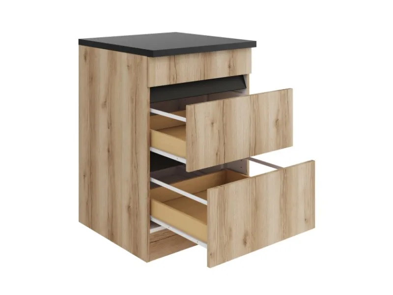 Optifit Küchen-Unterschrank f. Kochfeld 60x88x60cm Kaya290 Nachbildung< Kühlschränke|Küchenschränke