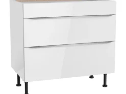 Optifit Kochfelder|Küchenschränke<Küchen-Unterschrank mit 2 Auszügen Arvid986 90 cm x 87 cm x 58,4 cm Weiß