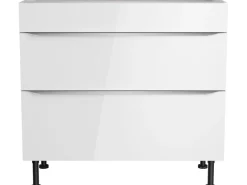 Optifit Kochfelder|Küchenschränke<Küchen-Unterschrank mit 2 Auszügen Arvid986 90 cm x 87 cm x 58,4 cm Weiß