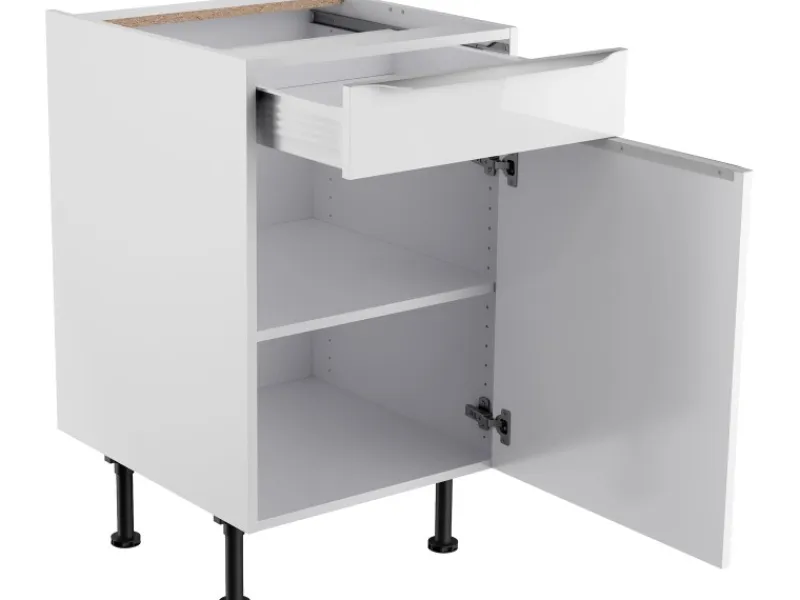 Optifit Küchen-Unterschrank Arvid986 50 cm x 87 cm x 58,4 cm Weiß< Küchenschränke