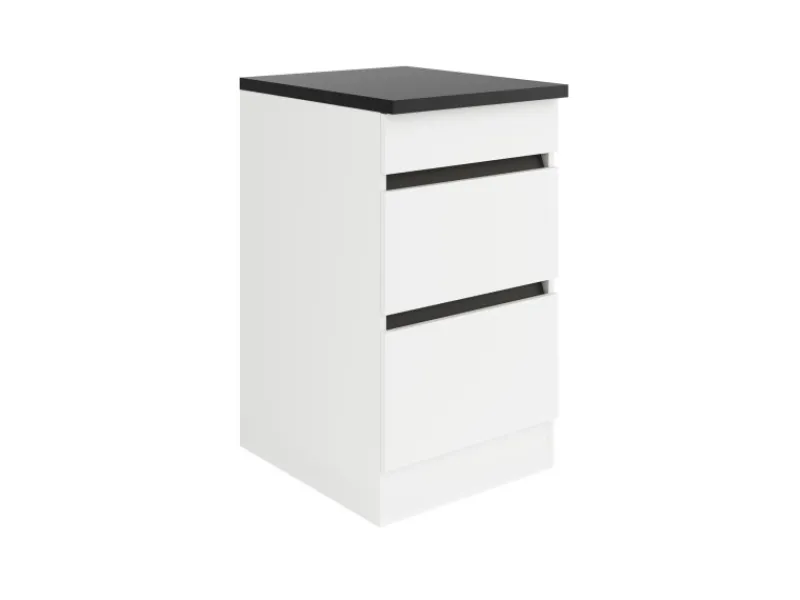 Optifit Küchenschränke|Einbauküchen<Küchen-Unterschrank mit Auszügen 50 x 88 x 60 cm Luca932 Weiß Anthrazit