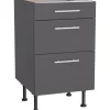 Optifit Küchenschränke<Küchen-Unterschrank mit 3 Auszügen Ingvar420 50 cm Anthrazit Matt