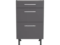 Optifit Küchenschränke<Küchen-Unterschrank mit 3 Auszügen Ingvar420 50 cm Anthrazit Matt