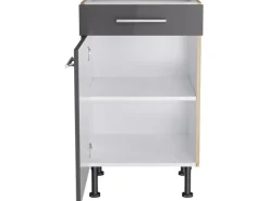 Discount Optifit Küchen-Unterschrank Jonte984 50 cm x 87 cm x 58,4 cm Anthrazit-Wildeiche