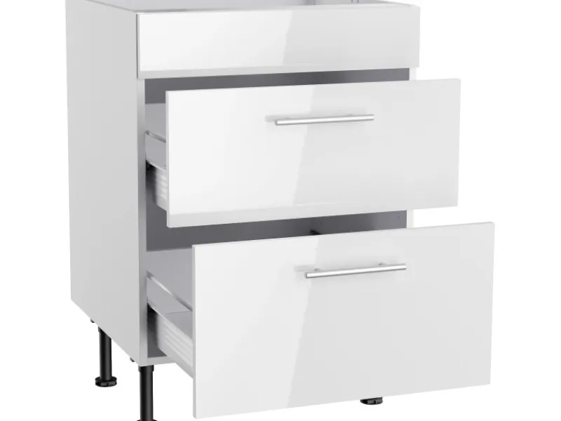 Hot Optifit Küchen-Unterschrank für Kochfeld Rurik986 60 cm x 87 cm x 58,4 cm Weiß