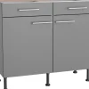Optifit Küchenschränke<Küchen-Unterschrank Mats825 100 cm x 87 cm x 58,4 cm Basaltgrau