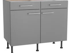 Optifit Küchenschränke<Küchen-Unterschrank Mats825 100 cm x 87 cm x 58,4 cm Basaltgrau