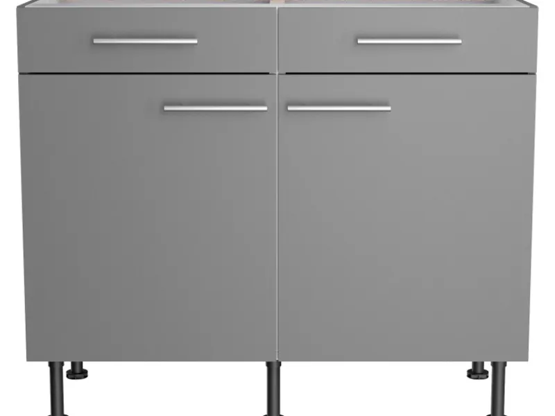 Optifit Küchenschränke<Küchen-Unterschrank Mats825 100 cm x 87 cm x 58,4 cm Basaltgrau