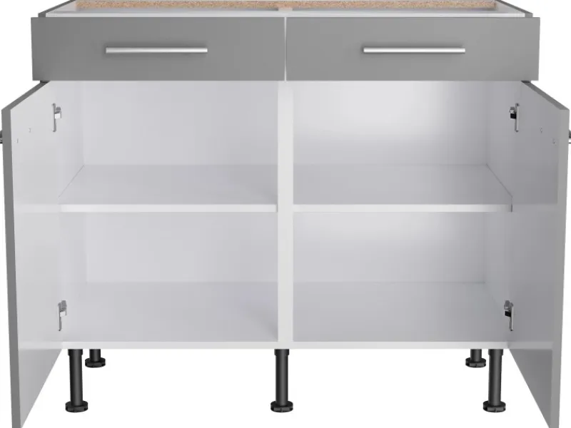 Optifit Küchenschränke<Küchen-Unterschrank Mats825 100 cm x 87 cm x 58,4 cm Basaltgrau