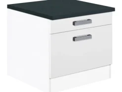 Optifit Küchenschränke<Küchen-Unterschrank Salo214 60 cm Weiß für Trockner und Waschmaschine