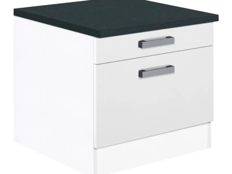 Optifit Küchenschränke<Küchen-Unterschrank Salo214 60 cm Weiß für Trockner und Waschmaschine
