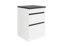New Optifit Küchen-Unterschrank f. Kochfeld 60 x 88 x 60 cm Luca932 Weiß Anthrazit Weiß-Anthrazit