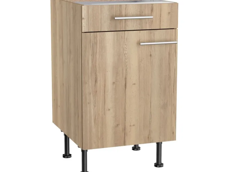 Optifit Küchen-Unterschrank Erik290 50 cm x 87 cm x 58,4 cm Wildeiche