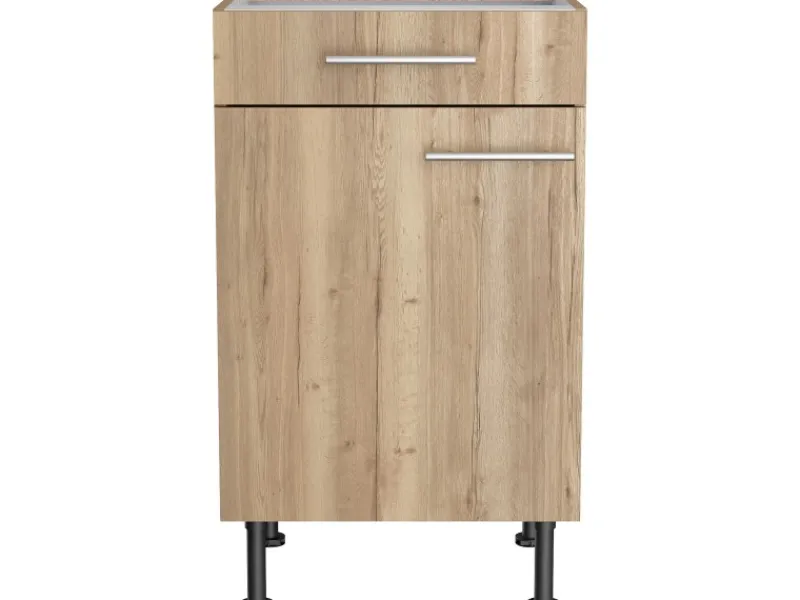 Optifit Küchen-Unterschrank Erik290 50 cm x 87 cm x 58,4 cm Wildeiche