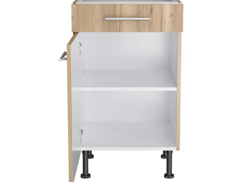 Optifit Küchen-Unterschrank Erik290 50 cm x 87 cm x 58,4 cm Wildeiche