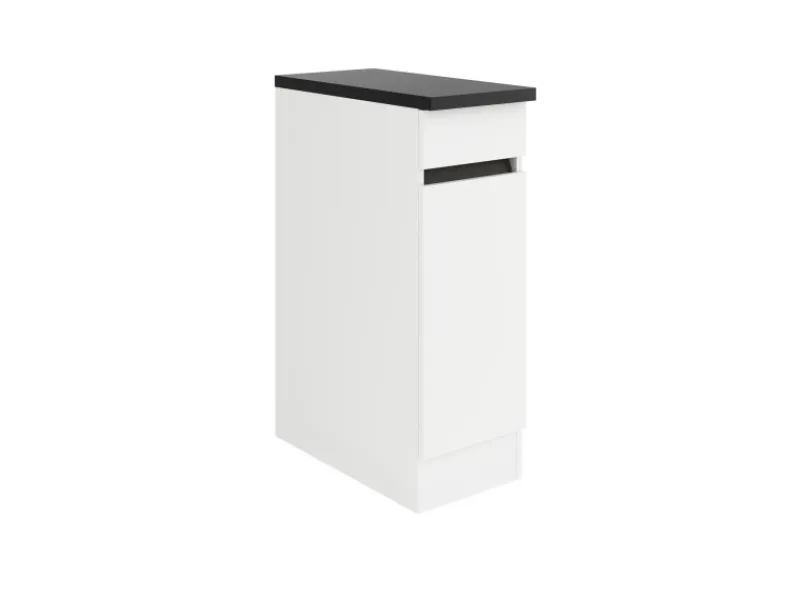 Optifit Küchen-Unterschrank 30 x 88 x 60 cm Luca932 Weiß Anthrazit< Küchenschränke