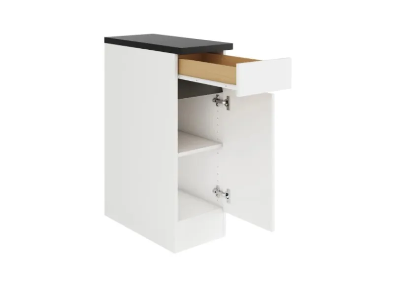 Optifit Küchen-Unterschrank 30 x 88 x 60 cm Luca932 Weiß Anthrazit< Küchenschränke