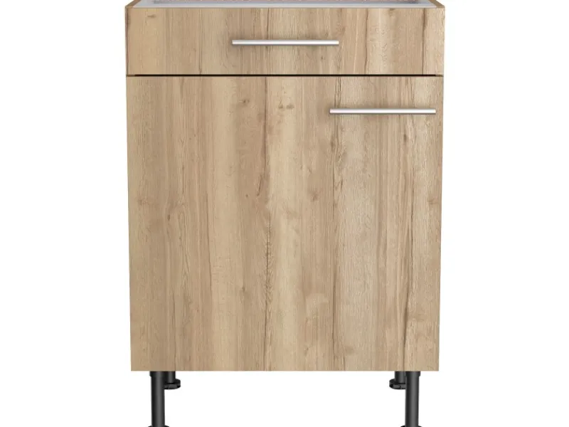 Optifit Küchenschränke<Küchen-Unterschrank Erik290 60 cm x 87 cm x 58,4 cm Wildeiche