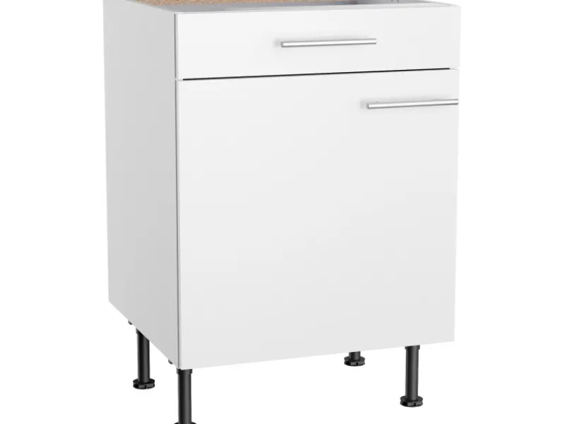 Optifit Küchenschränke<Küchen-Unterschrank Bengt932 60 cm x 87 cm x 58,4 cm Weiß