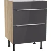 Discount Optifit Küchen-Unterschrank für Kochfeld Linus984 60 cm Anthrazit-Wildeiche