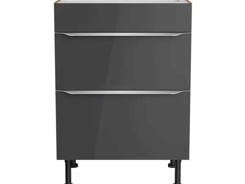 Discount Optifit Küchen-Unterschrank für Kochfeld Linus984 60 cm Anthrazit-Wildeiche