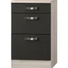Optifit Küchenschränke<Küchen-Unterschrank Faro220 50cm Anth. Akazie NB Auszug+ 2 Auszüge