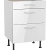 Online Optifit Küchen-Unterschrank mit 3 Auszügen Rurik986 60 cm x 87 cm x 58,4 cm Weiß