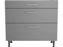 Best Optifit Küchen-Unterschrank mit 3 Auszügen Mats825 90cmx87cmx58,4cm Basaltgrau