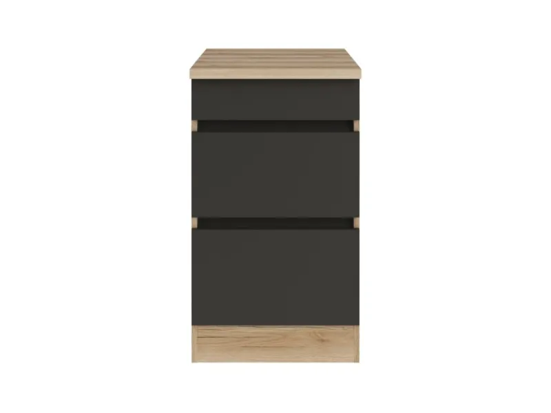 Optifit Küchen-Unterschrank mit Auszügen 50x88x60cm Noah420 Anthra. WildEiche NB< Küchenschränke