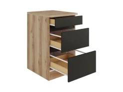Optifit Küchen-Unterschrank mit Auszügen 50x88x60cm Noah420 Anthra. WildEiche NB< Küchenschränke